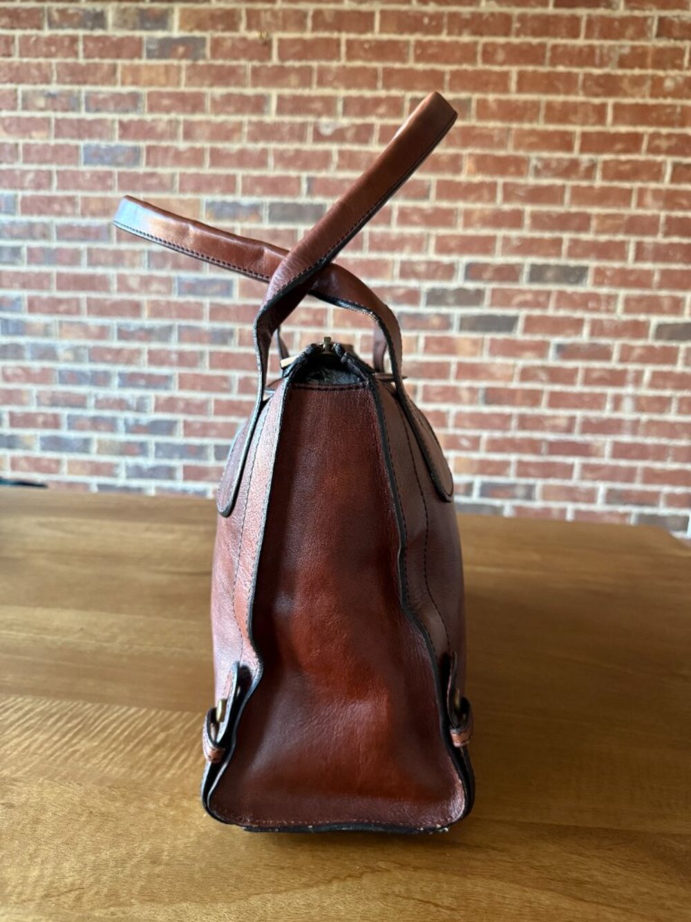 FOSSIL Vintage Reissue VRI Leather Satchel Shoulder Bag. - Picture 3 of 15